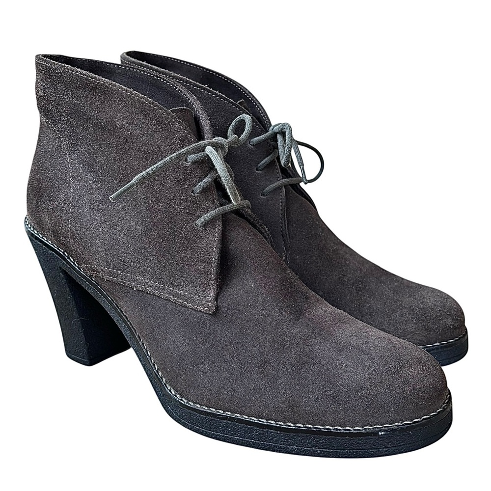La CANADIENNE Gray Suede Lace Up Booties